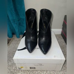 Nine West black wedge bootie